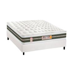 Cama Box Casal: Colchão Molas Castor Bonnel Silver Star Air + Base crc Courano White(138x188)