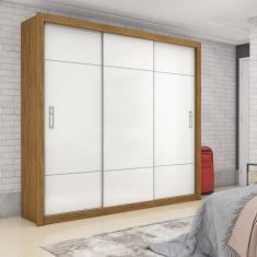 Guarda Roupa Casal 3 Portas de Correr Lotse Cinamomo/Branco