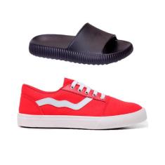 Kit Chinelo Nuvem Ortopédico Unissex + Tênis Casual Street Skate - Sim