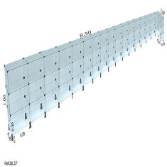 Balcão de Atendimento L Modulado em Vidro 8,50 x 1,00 x 0,30