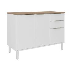 Balcão Itatiaia Branco Renova Com 3 Portas E 2 Gavetas