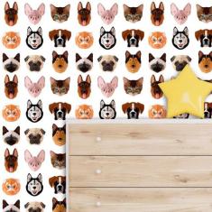 Papel de Parede Auto Adesivo Lavável D0104 Cachorro e Gato - Final Dec