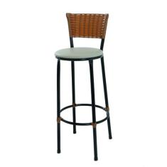 Banqueta Banco Alto Com Assento Confortavel E Encosto De Junco - EJC E