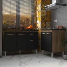 Armário Cozinha Gabinete Pia de 120 cm Aline e Balcão Fran para Cookto