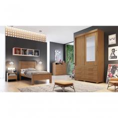 Guarda Roupa Solteiro Capri 2 Portas de Correr 6 Gavetas 100% MDP Capri-cumaru Móveis Novo Horizonte