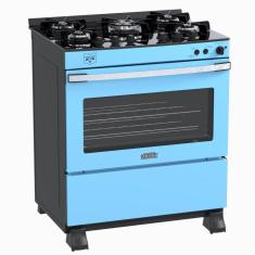 Fogao a Gas 5 Bocas Venax Gaudi Vetro Vitreo Azul 127V
