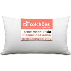 Travesseiro King Premium de Fibra conforto extra tipo Pluma de Ganso Ecológica 50x90 BF Colchões