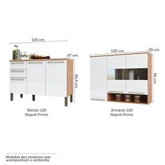 Cozinha Compacta 2 Peças 100% Mdf, 6 Portas 2 Gavetas e Vidro Reflecta Itália Espresso Móveis