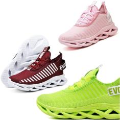 Tênis Feminino Corrida Running Leve Treino Kit 3 Peças-Feminino