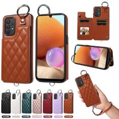 Furill Capa carteira para Samsung Galaxy A32 4G 6,4 polegadas com alça de pulso destacável couro PU suporte de crédito slots anel fivela flip bolsa capa de telefone para A 32 32A S32 G4 SM-A325M/D