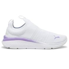 PUMA Tênis feminino Softride Pro Echo sem cadarço, Névoa prateada/alerta de lavanda/branco PUMA, 35