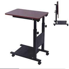 SilteD Mesa lateral para sofá sobre a cama com rodas, altura ajustável sobre a cama, mesa para computador, laptop, suporte para computador móvel, mesa para trabalhar, jantar, estudar
