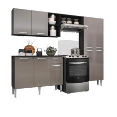 Armário de Cozinha Compacta c/ 2 Leds 3 pçs Pequim Multimóveis V3412 P