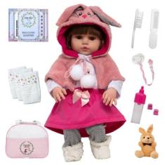 Boneca Reborn Princesa Coelhinha Fofa Bolsa Kit Acessórios - Cegonha R