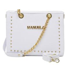 Bolsa Feminina Transversal Alça Corrente Detalhe Spikes Dourado - Manu