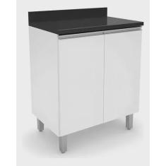 Balcao de Cozinha Top Class mdp Preto com Branco Brilho Batrol