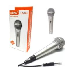 Microfone Prata Com Fio Profissional Dinamico Le 701