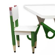 Cadeira Infantil Formato Lápis de Escrever com Borracha - B3 Moveis, V