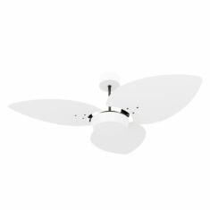 Ventilador de Teto Natuvent Dahlia No Light 3 Pás Madeira Branco, 220V