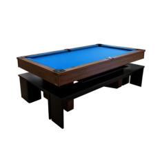 Mesa de Sinuca e Jantar com 4 Bancos - 2,34x1,34 - Nelson Bilhares, Az