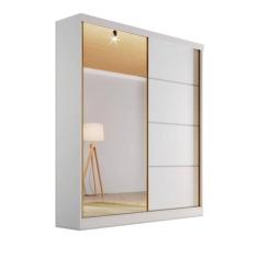Guarda-roupa espelho 1,80m 100%MDF - Veneza-Branco Bianchi - Bianchi M
