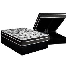 Conjunto Box Baú Queen: Colchão Espuma Luckspuma D45 Gran Luck Pro + B