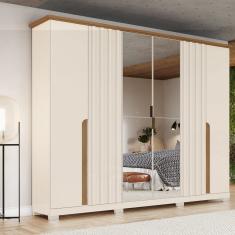 Guarda Roupa Casal 06 Portas 06 Gavetas com Espelho Napoli Henn