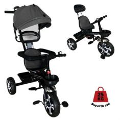 Triciclo Infantil com Proteção Capota Pedal e Haste de Empurrar 25kg -