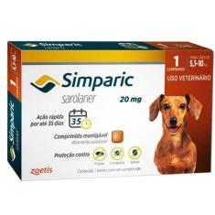 Antipulgas Zoetis Simparic 20 mg para Cães 5,1 a 10 Kg - 1 Comprimidos
