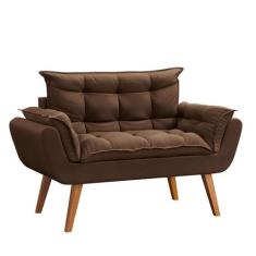 Sofá 2 Lugares Dock Suede Marrom - Mobly