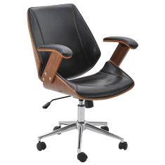 Cadeira de Escritório Diretor Giratória com Regulagem de Altura Akon Pu Preto Gran Belo