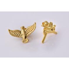 Brinco Duo com Brincos Religiosos Folheado em Ouro 18k - Floratta Joia