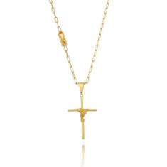 Corrente Cartier Banhada Ouro Masculina Cordao Ping Cruz