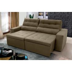 Sofá Retrátil Reclinável Arizona 2,30m Suede Velut Bege - King House