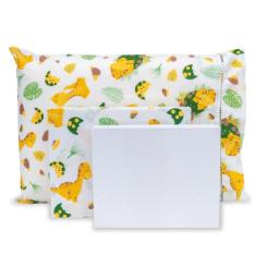 Lençol Solteirão 3 Peças Estampado Fronhas com Ponto Palito Percal 180