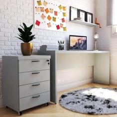 Escrivaninha Mesa Escritório 160cmx42cm 40mm com Caixa de Tomada - Bra