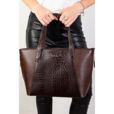 Bolsa feminina de couro croco Audrey-Feminino
