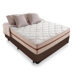 Cama Box Casal 138 Marrom com Colchão Pillow Angel Molas Ensacadas 62x