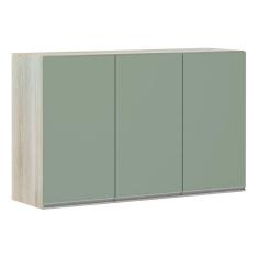 Armário Para Cozinha 120cm 3 Portas Lis Legno Crema C/Verde