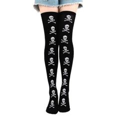 Meia 7/8 Longa Adulto Festa Fantasia Halloween Cosplay: Modelo Caveira