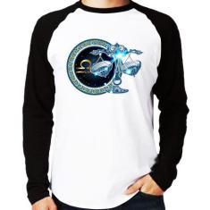 Camiseta Raglan Signo Libra Astrologia Manga Longa - Foca na Moda, Bra