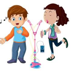 Brinquedo Microfone Infantil Duplo Pedestal Com Luzes Acompanha Dois M