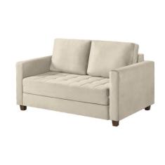 Sofá Cama Marcelle 2 Lugares 150 Casal Veludo Paris Pés de Madeira Tal