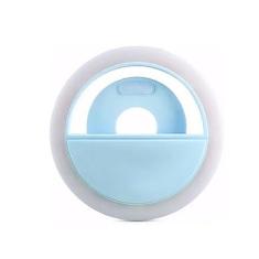 Luz Selfie Ring Light Clipe Anel Led Flash Celular Uni Xj-01 Cor: Azul