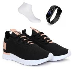 Kit Tênis para Caminhada Feminino Academia Treino Musculação BF Shoes,