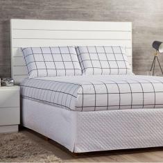 Jogo de lençol queen styll 3 peças quadriculado branco