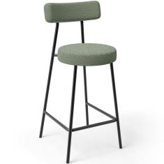 Banqueta Baixa Para Cozinha Sala De Jantar Bar Bancada Milão L02 Bouclê Oliva - Lyam Decor