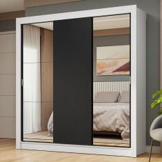 Guarda-Roupa Casal 3 Portas de Correr com Espelhos Nobre Madesa