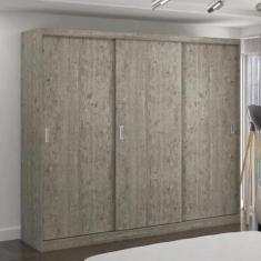 Guarda-Roupa Casal 3 Portas de Correr 2 Gavetas MDFMM7320 Espresso Móv