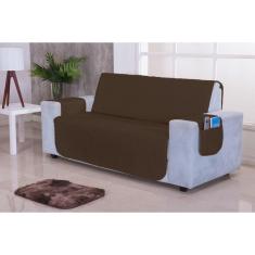 Capa de Sofá Lírio 4 Lugares Retrátil Protetor King e Tapete